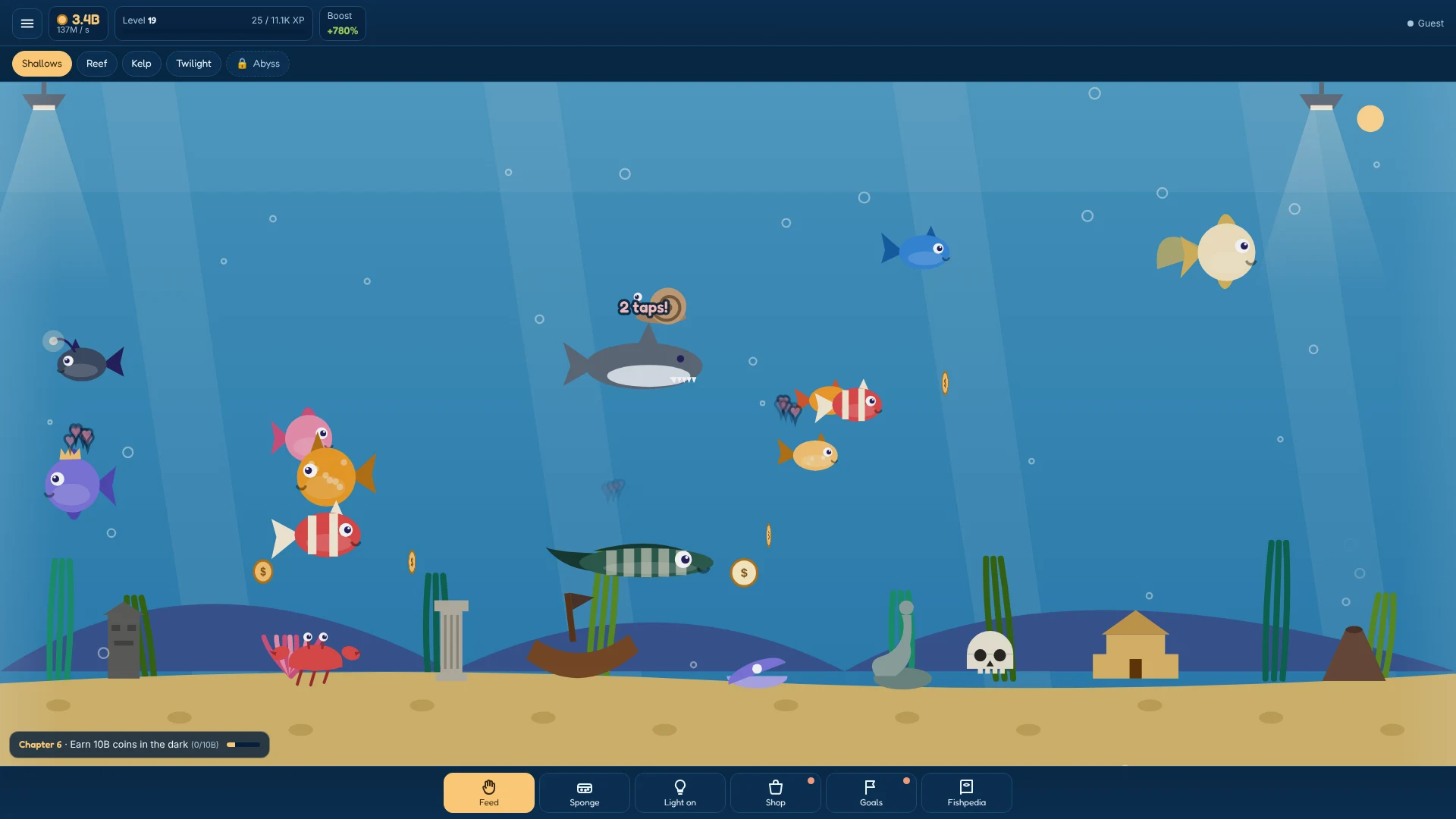 Screenshot of Aquarium as it opens in the browser