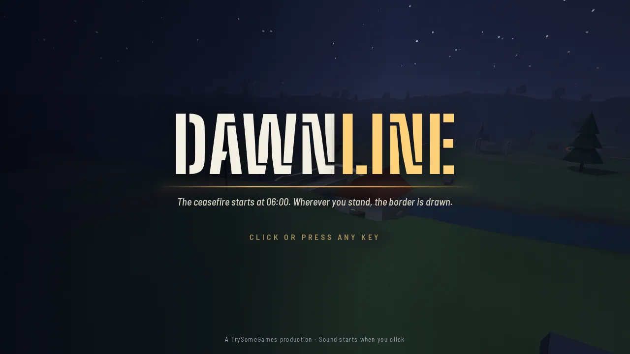 Screenshot of Dawnline as it opens in the browser