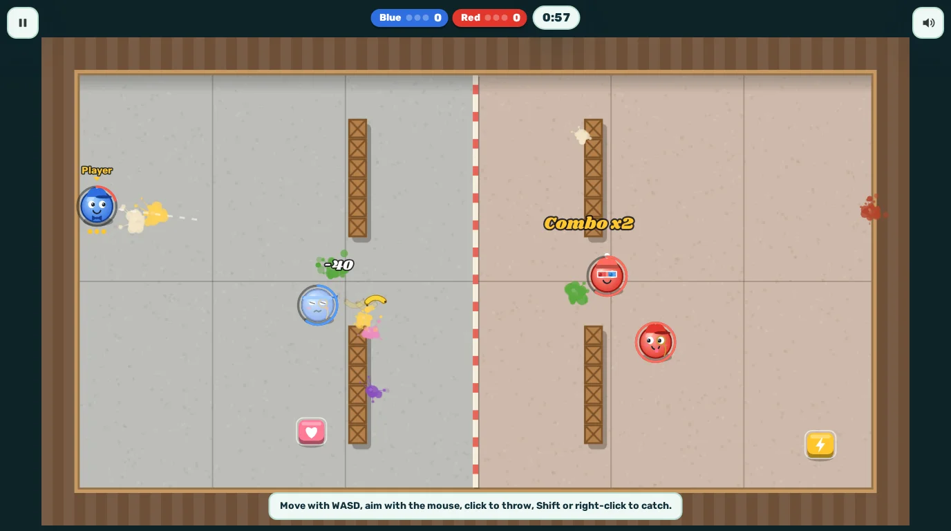 Screenshot of Food Fight as it opens in the browser