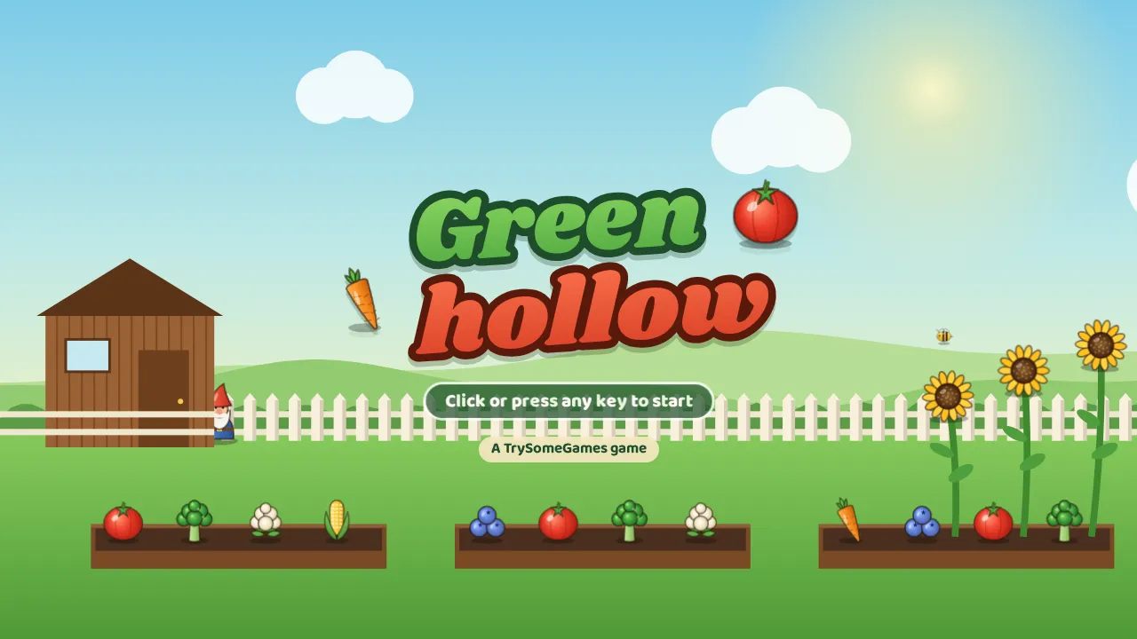 Screenshot of Green Hollow as it opens in the browser