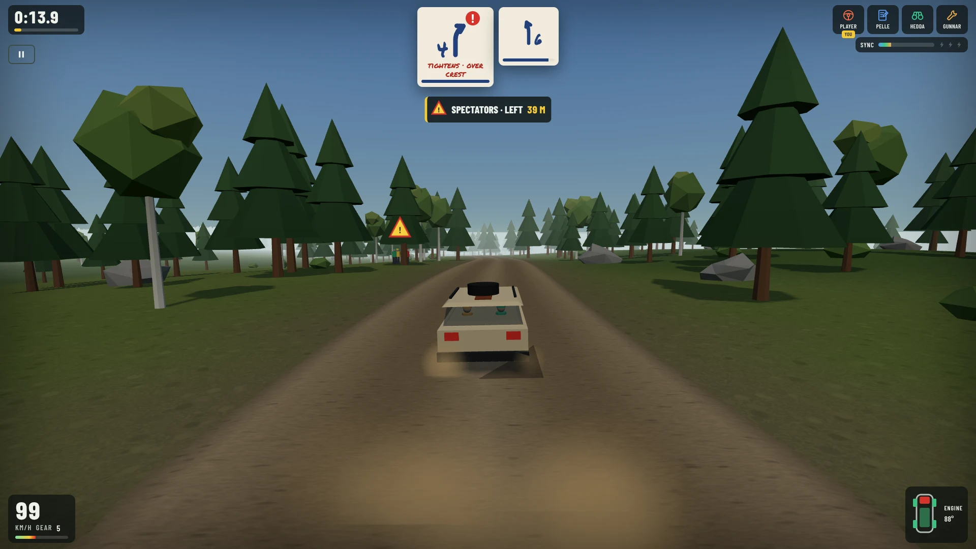 Screenshot of Pacenote Panic as it opens in the browser