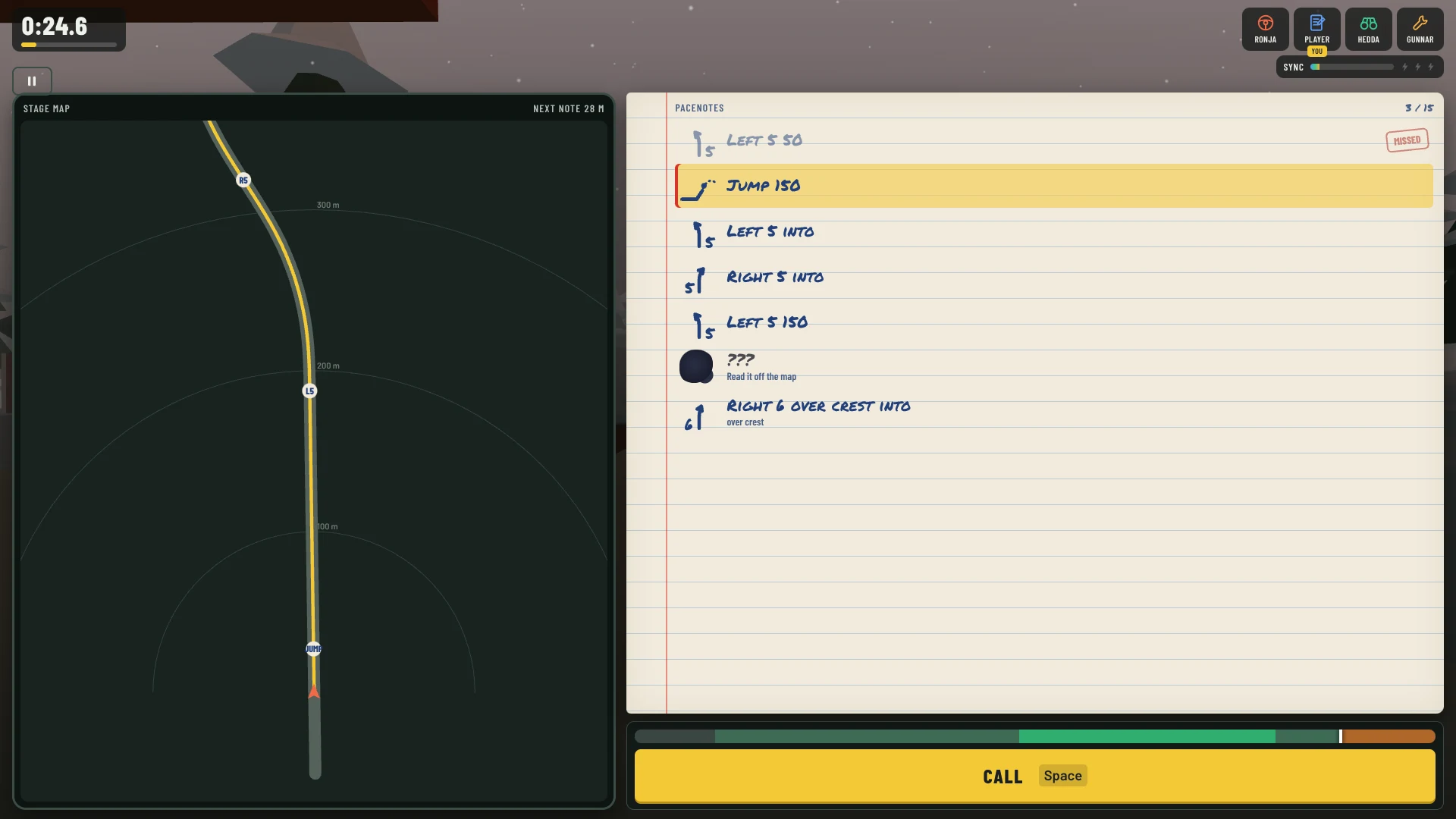 Screenshot of Pacenote Panic as it opens in the browser
