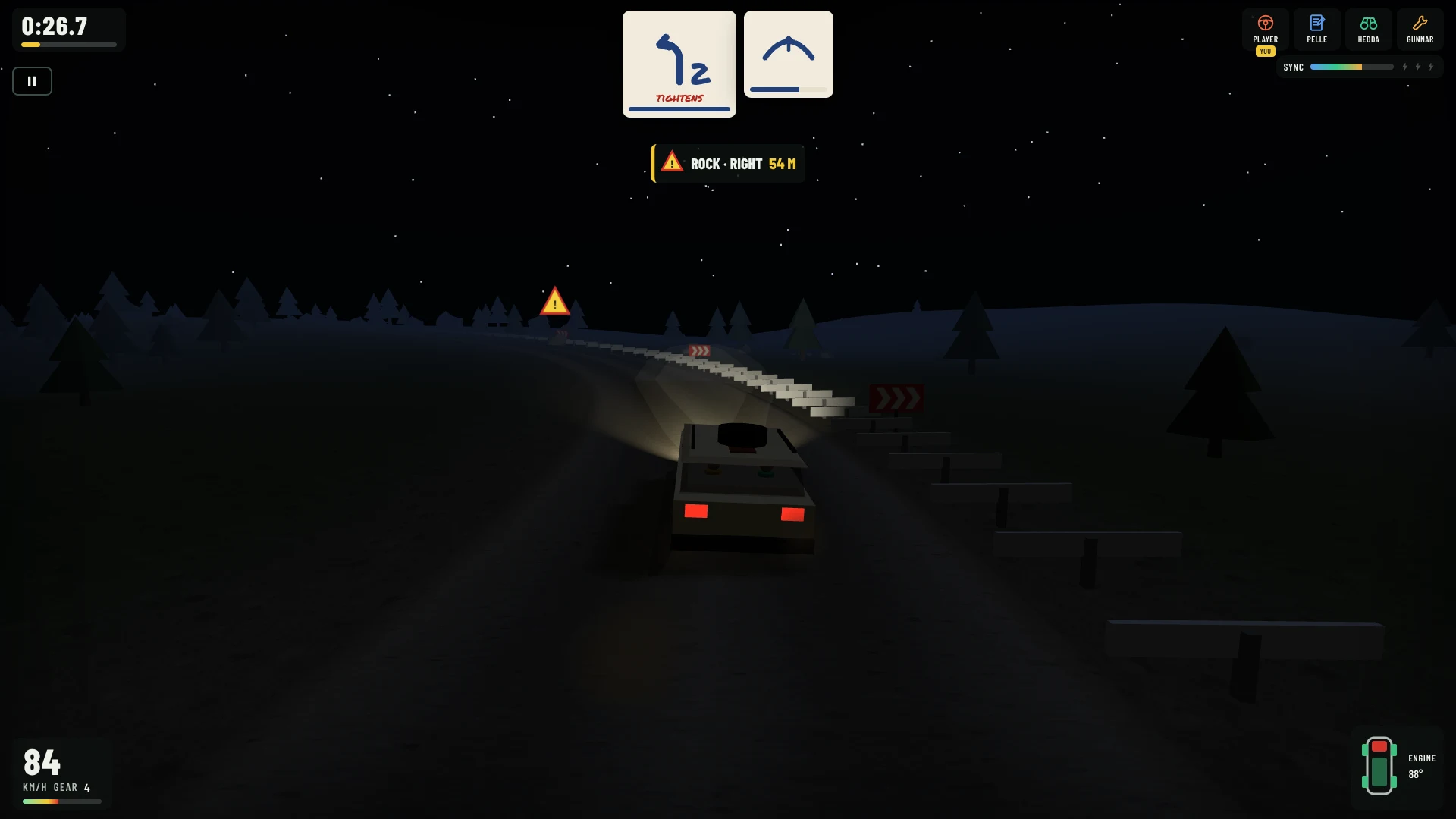 Screenshot of Pacenote Panic as it opens in the browser