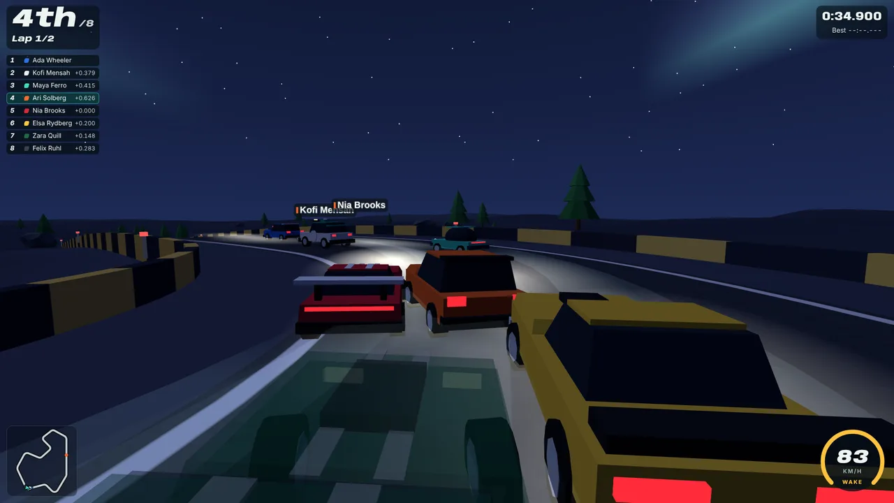 Screenshot of Slipwake as it opens in the browser